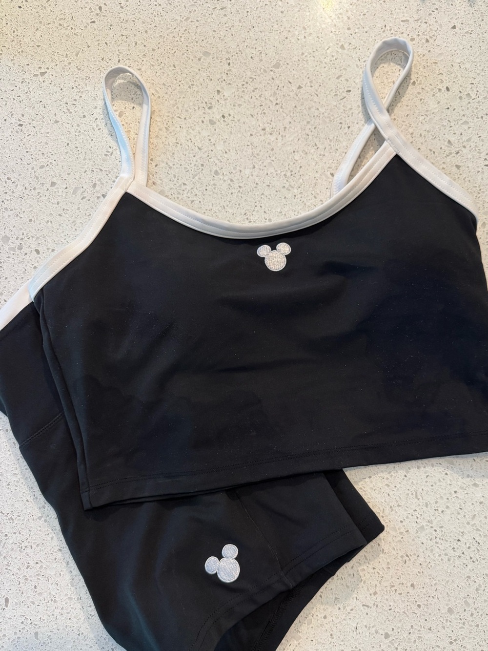 Disney sports bra / biker short combo